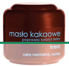 Masło kakaowe - krem tłusty, cera normalna i sucha, poprawia koloryt